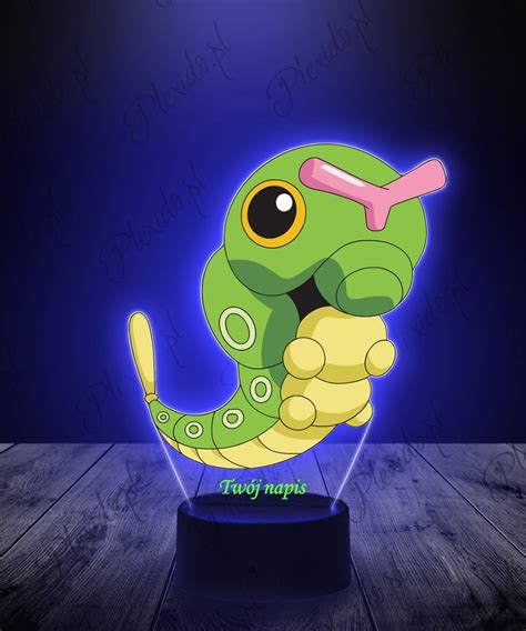 Lampka Led D Plexido Z Nadrukiem Uv Pokemon Caterpie Plexido Pl