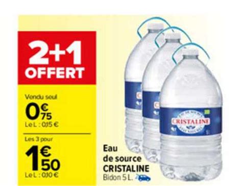 Promo Eau De Source Cristaline Chez Carrefour Icatalogue Fr