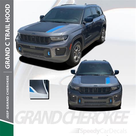 GRAND TRAIL HOOD : 2022 2023 2024 Jeep Grand Cherokee Trailhawk Hood Blackout Vinyl Graphics ...