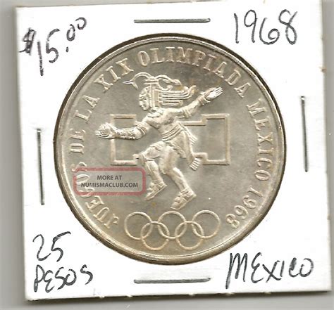 Mexican Pesos Olympics Silver Coin Detail