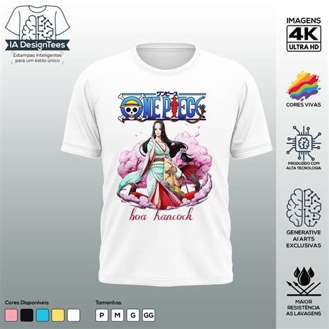 Camiseta Personalizada Anime One Piece Boa Hancock Algodão Elo7