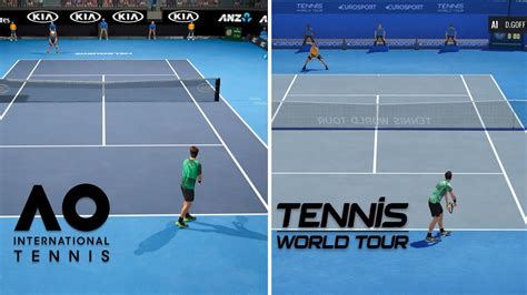 Ao International Tennis Vs Tennis World Tour Gameplay Comparison Pc