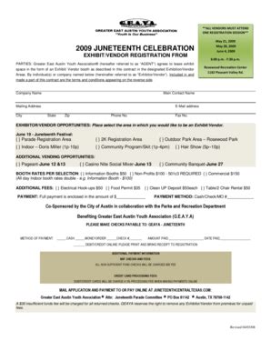 Fillable Online Juneteenth Vendor Registration Fax Email Print PdfFiller