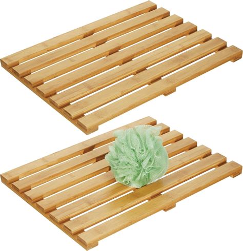 Organizedlife Caillebotis De Douche En Bois De Teck 80 50cm Grand