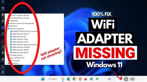 💥fixed Wifi Adapter Missing On Windows 11 Wifi Not Connecting And No Wifi Icon Youtube