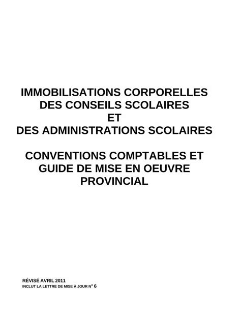 Pdf Immobilisations Corporelles Des Conseils Scolaires Et Des