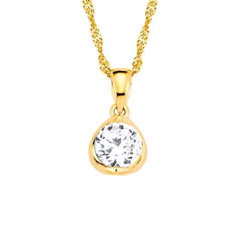 Kette mit Anhänger für Damen 45 cm mit Anhänger 375 Gelbgold Zirkonia