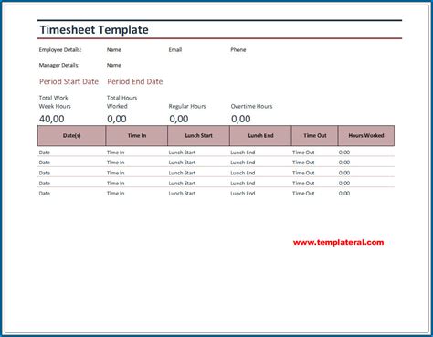 √ Timesheet Template Will Help Your Business