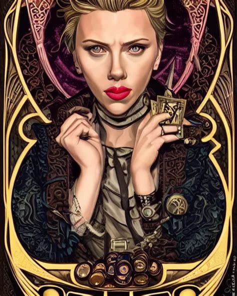 A Detailed Portrait Illustration Of Scarlett Johansson Stable