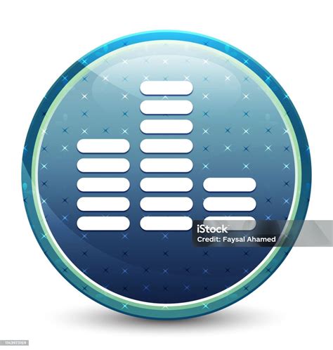 Equalizer Icon Shiny Sky Blue Round Button Stock Illustration Download Image Now Adjusting