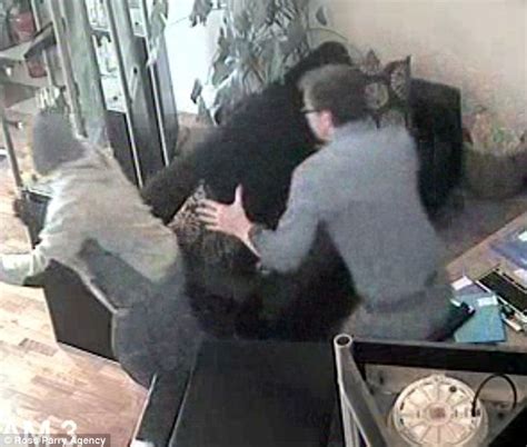 Caught On Cctv The Moment A Jeweller Took On Two Robbers Wielding An