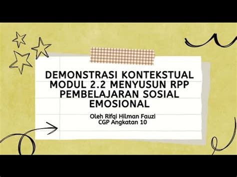 Demonstrasi Kontekstual Modul 2 2 Menyusun RPP Pembelajaran Sosial