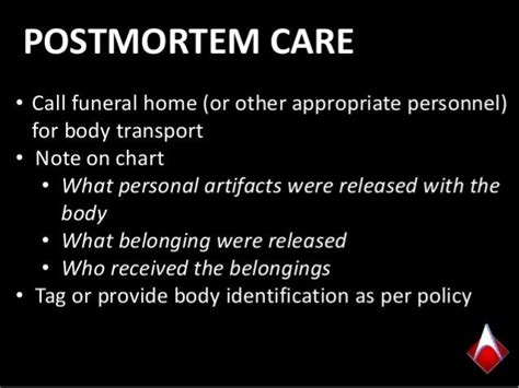 Post Mortem Care