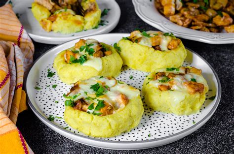 Cestini Di Patate Ripieni Con Funghi E Pollo Filanti E Saporiti