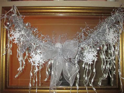 White & Silver Christmas garland | Christmas garland, Silver christmas ...