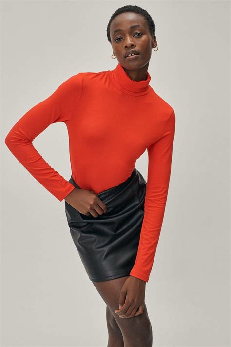 Womens Roll Neck Long Sleeve Top Boohoo Uk