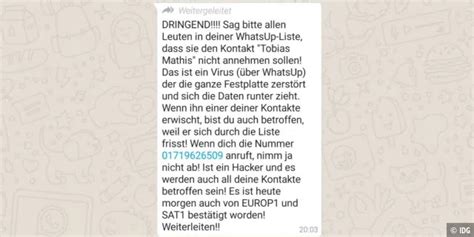 Whatsapp Kettenbrief Warnt Vor Vermeintlichem Hacker Tobias Marthis