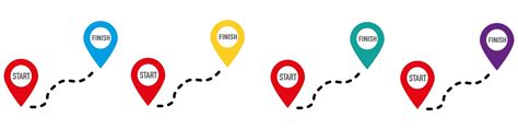 premium vector start  finish location pointer icon set map pins