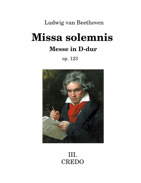 Beethoven Missa Solemnis Op 123 Iii Credo Sheet Music For