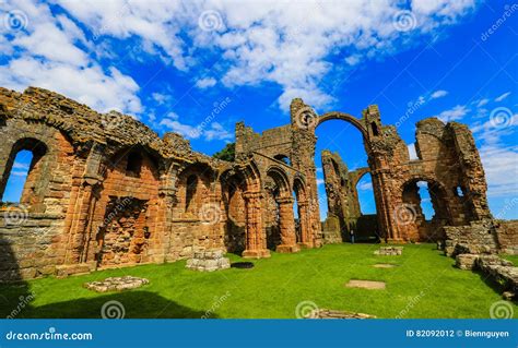 Lindisfarne Priory Ruins And Village, Holy Island Editorial Image | CartoonDealer.com #133043334