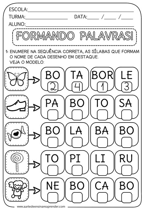 Atividade Pronta Formando Palavras A Arte De Ensinar E Aprender