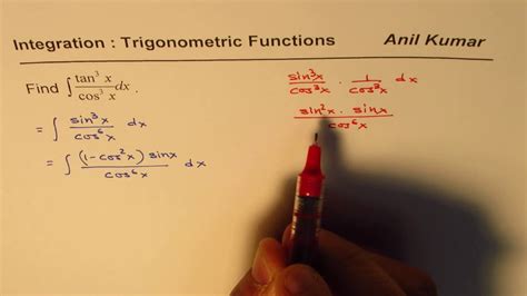 Trigonometric Integral Strategy With Quotient Of Tan3xcos3x Youtube