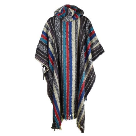 Poncho Homme Bodala Coton Peign Multicolore