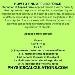 How to Find Applied Force