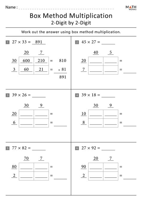 Area Model Multiplication Worksheets Math Monks Worksheets Library