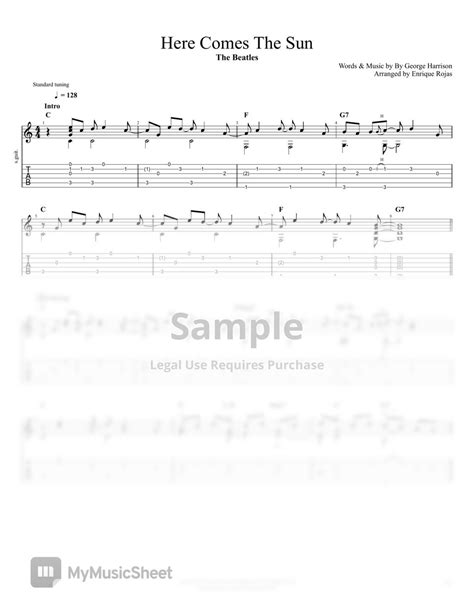 The Beatles Here Comes The Sun Fingerstyle Guitar Soloist Tab