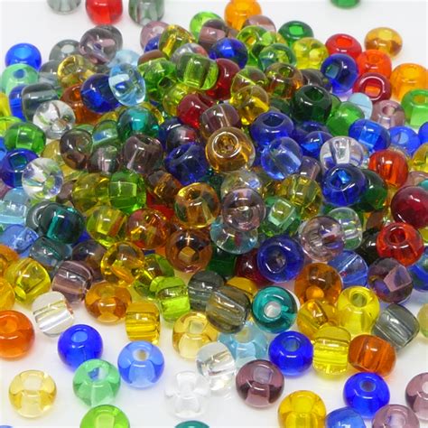 Rocailles Perlen Mix Bunt 260 Stück Glasperlen 4mm mit Loch 1 3mm zum