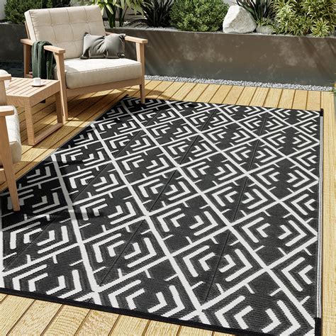 Hugear Outdoor Patio Rugs Clearance X Waterproof Camping Rugs Rv