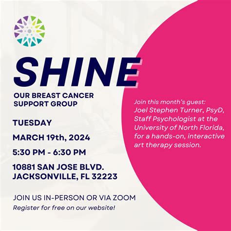 Shine Breast Cancer Support Group March 2024 Ackerman Cancer Center Radiation And Proton