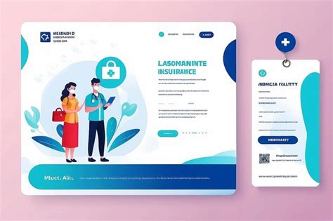 Premium Photo | Medical id card health card medical insurance web template