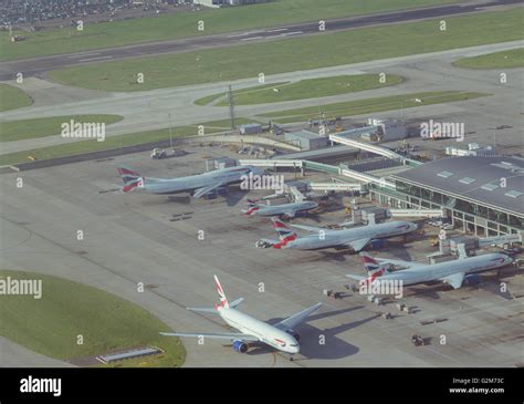 Aerial View Of Londons Heathrow Airport Terminal 5 Stock Photo Alamy