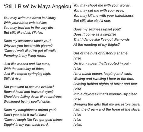 Still I Rise By Maya Angelou