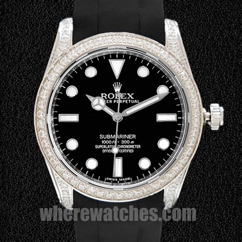 Rolex Submariner Mm Pour Des Hommes Lastique Cadran Noir