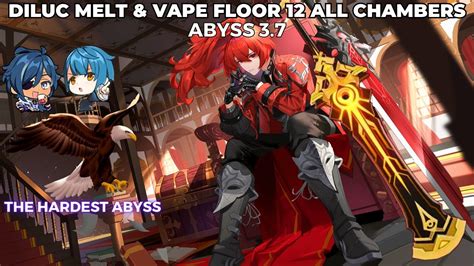 C Diluc Melt Vape Vs Abyss Floor All Chambers Genshin Impact