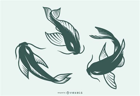 Fish Silhouette Tattoo Design Collection Vector Download