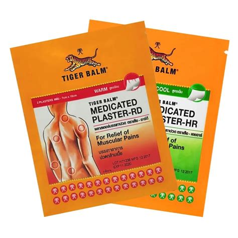 4 Plasters 2 Packs Original Tiger Balm Patch Plaster Cool And Warm