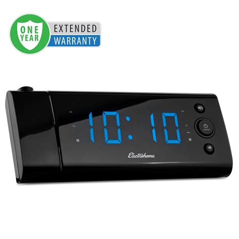 Electrohome Usb Charging Alarm Clock Radio With Time Projection Battery Backup Auto Time Set