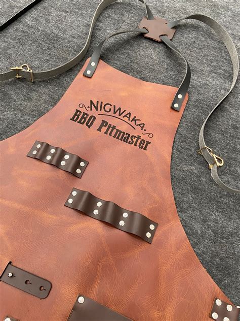 Personalized Leather Apron With Beer Pocket Bbq Blacksmith Etsy