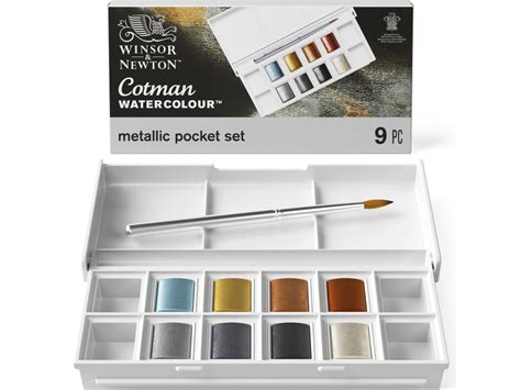 Set Of Cotman Watercolors Metallic Winsor Newton 8 Colors