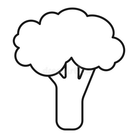 Broccoli Icon in Outline Style. Outline Drawing of Broccoli on a White ...