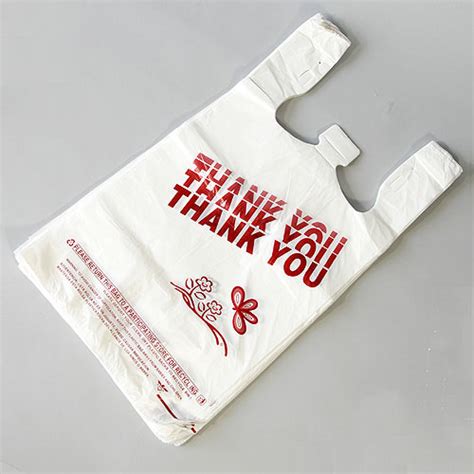 T Shirt Bags In Colors White And Clear Thank You Bags