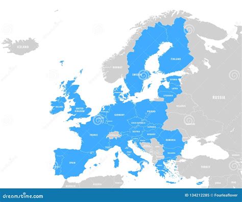 Mapa Azul Do Vetor Da Uni O Europeia Ilustra O Do Vetor Ilustra O