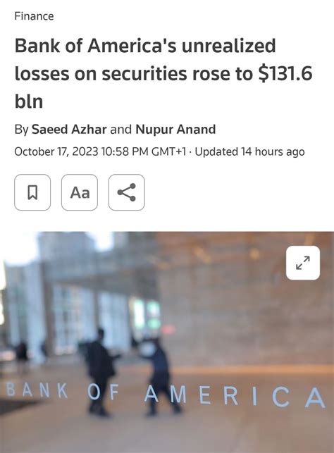 Bofa Unrealised Losses On Securities Rose To 131 6 Bn 🫢 R Superstonk