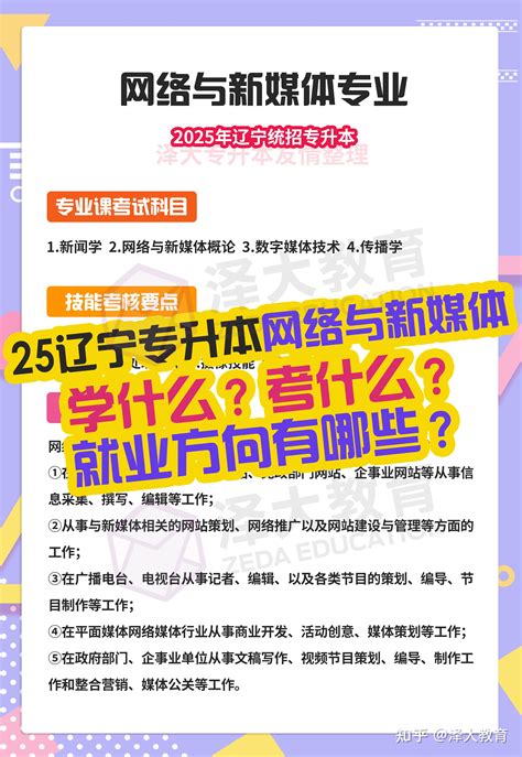 2025年辽宁专升本丨网络与新媒体学什么考什么就业方向有哪些？ 知乎