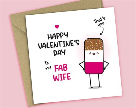 Wife Valentines Card Happy Valentines To My Fab Wife Etsy Uk