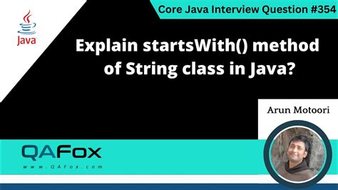 Explain Startswith Method Of String Class In Java Core Java